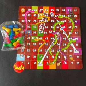 بازی منچ و مارپله چوبی
